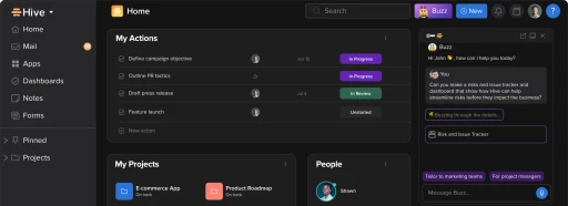Hive AI project management dashboard