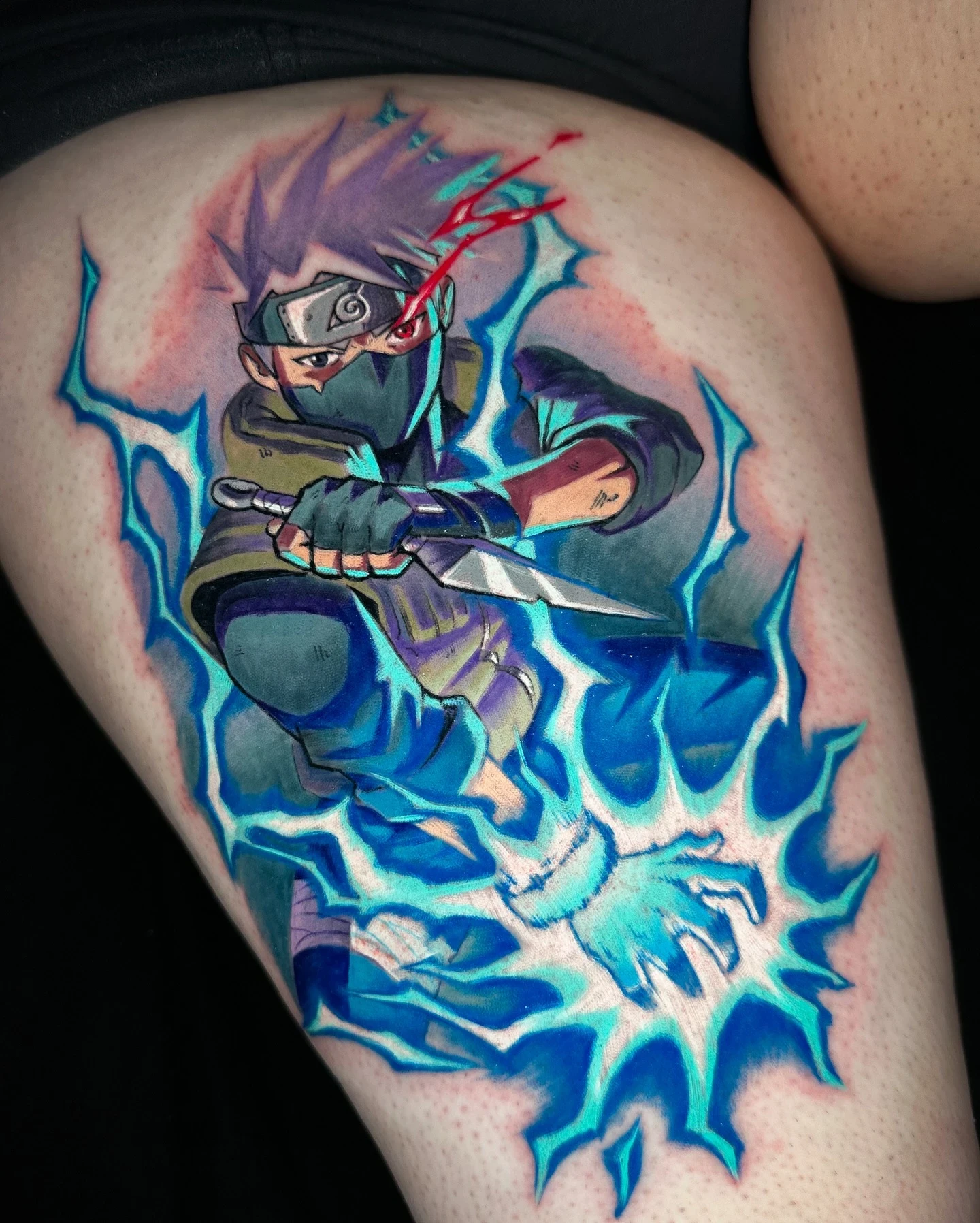 Kakashi releasing blue chidori tattoo