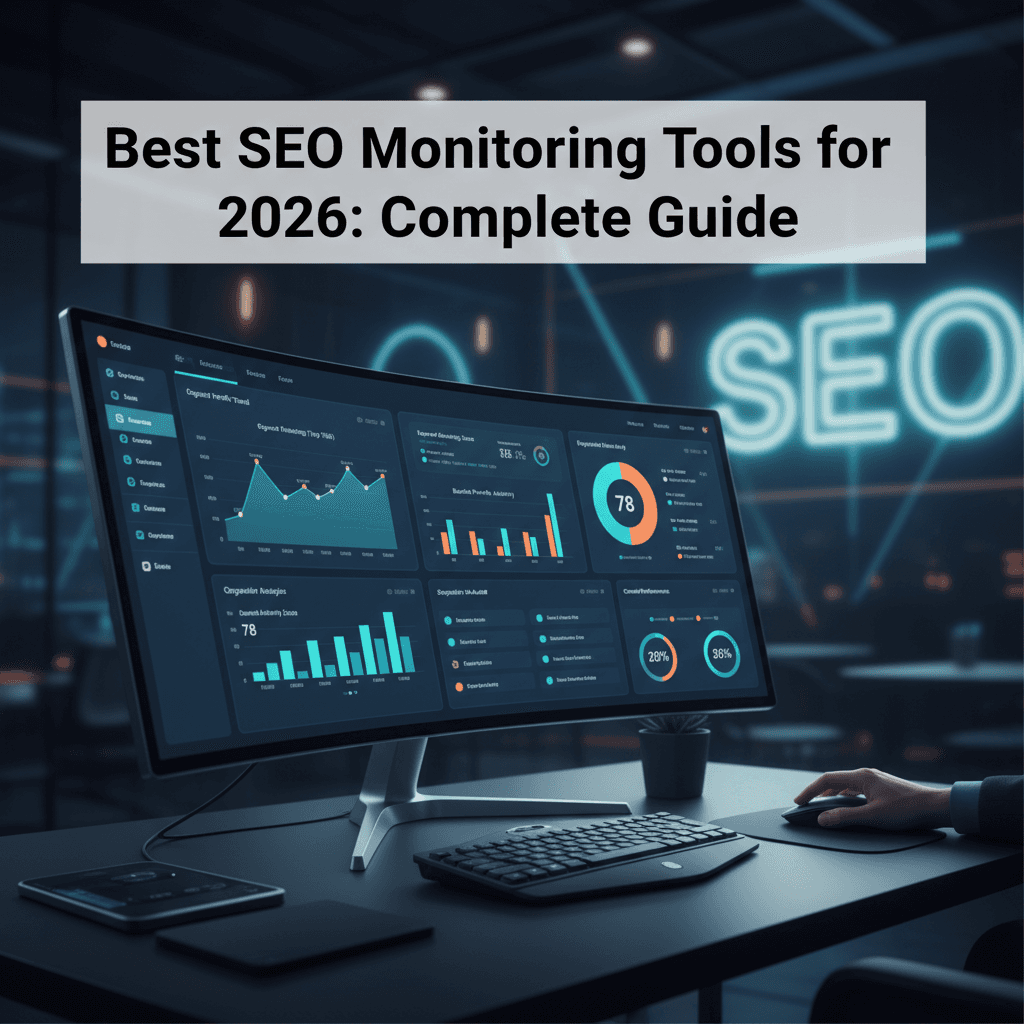 SEO monitoring tools dashboard displaying comprehensive analytics