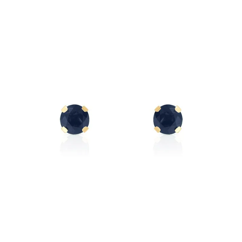 Boucles d'oreilles en or jaune 375 sertie de saphirs