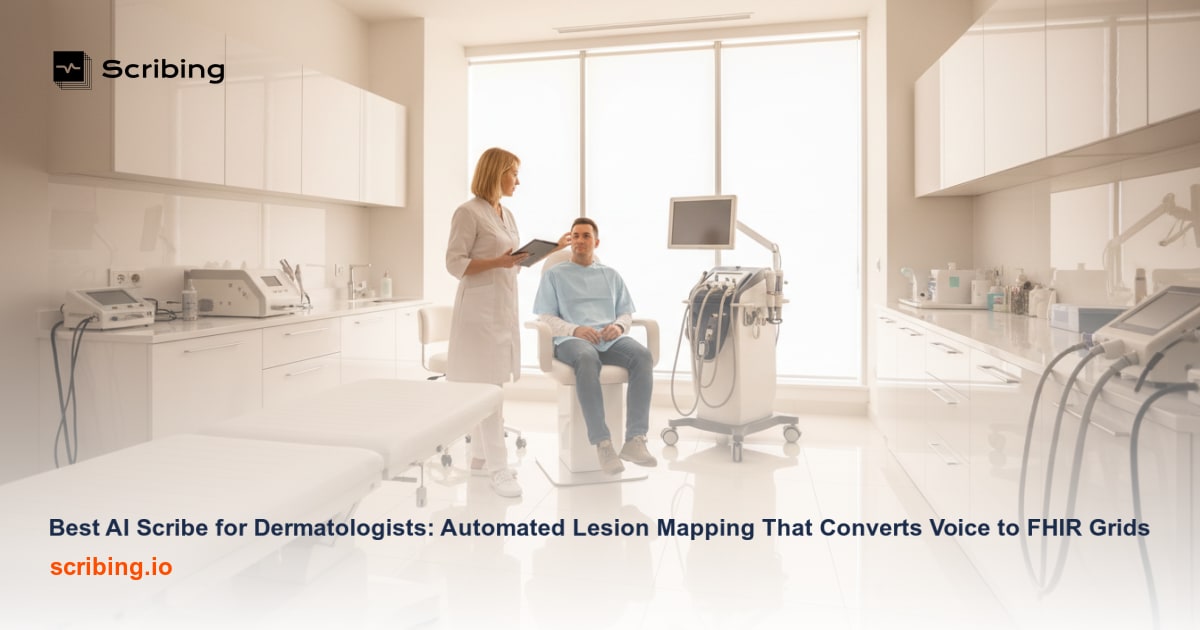 AI-powered automated lesion mapping on a body diagram for dermatology clinical documentation