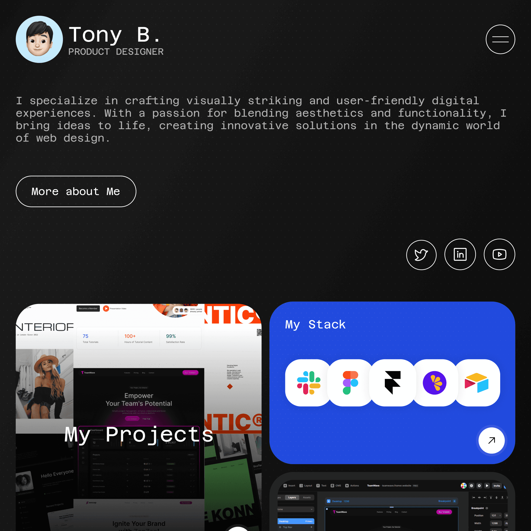 BentoVibe Framer Portfolio
