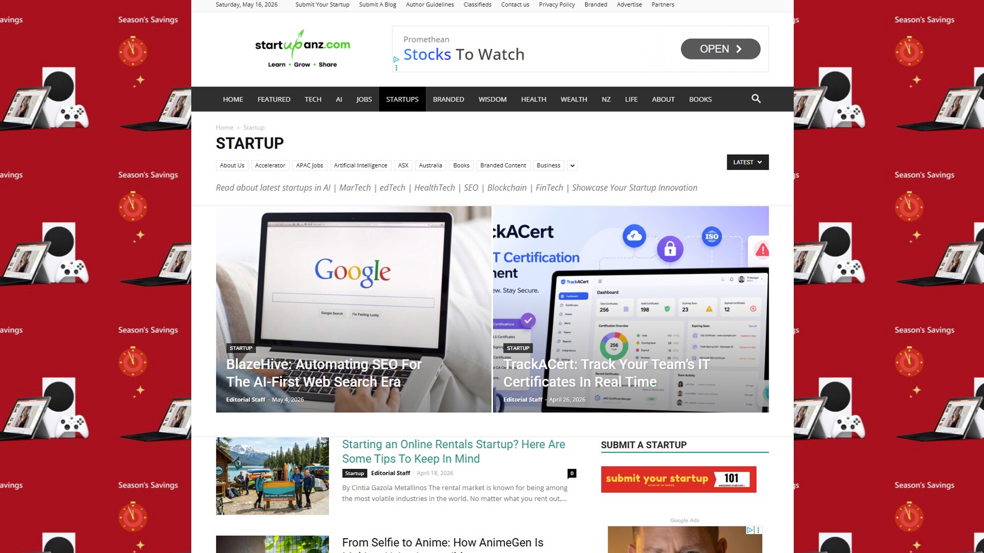 startupanz directory