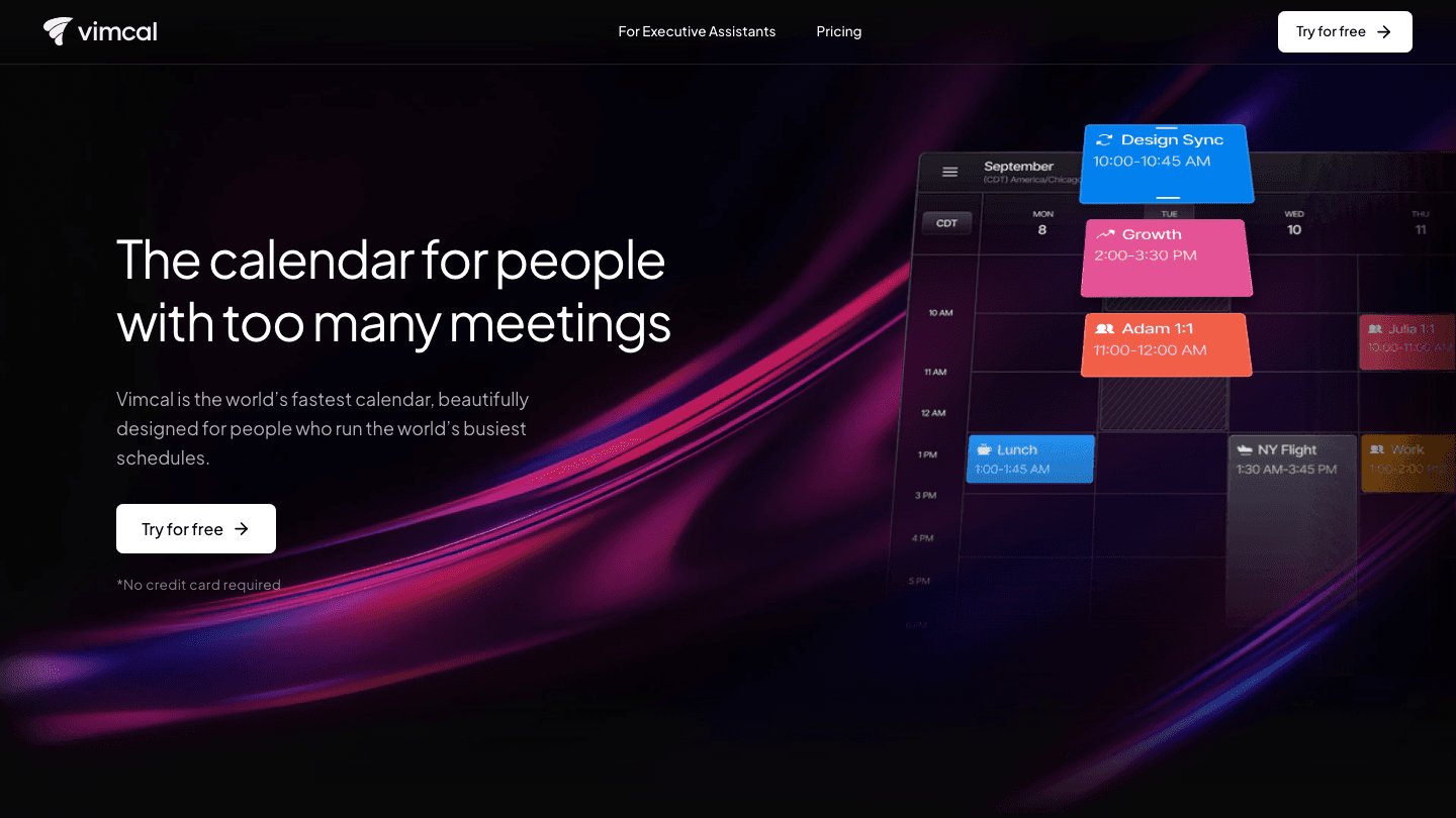 Vimcal calendar app screenshot
