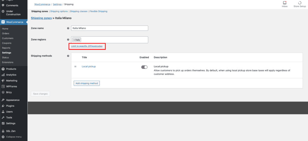 limitar codigo postal en woocommerce,