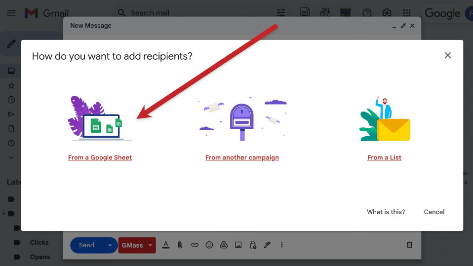 Gmass Google Sheets integration