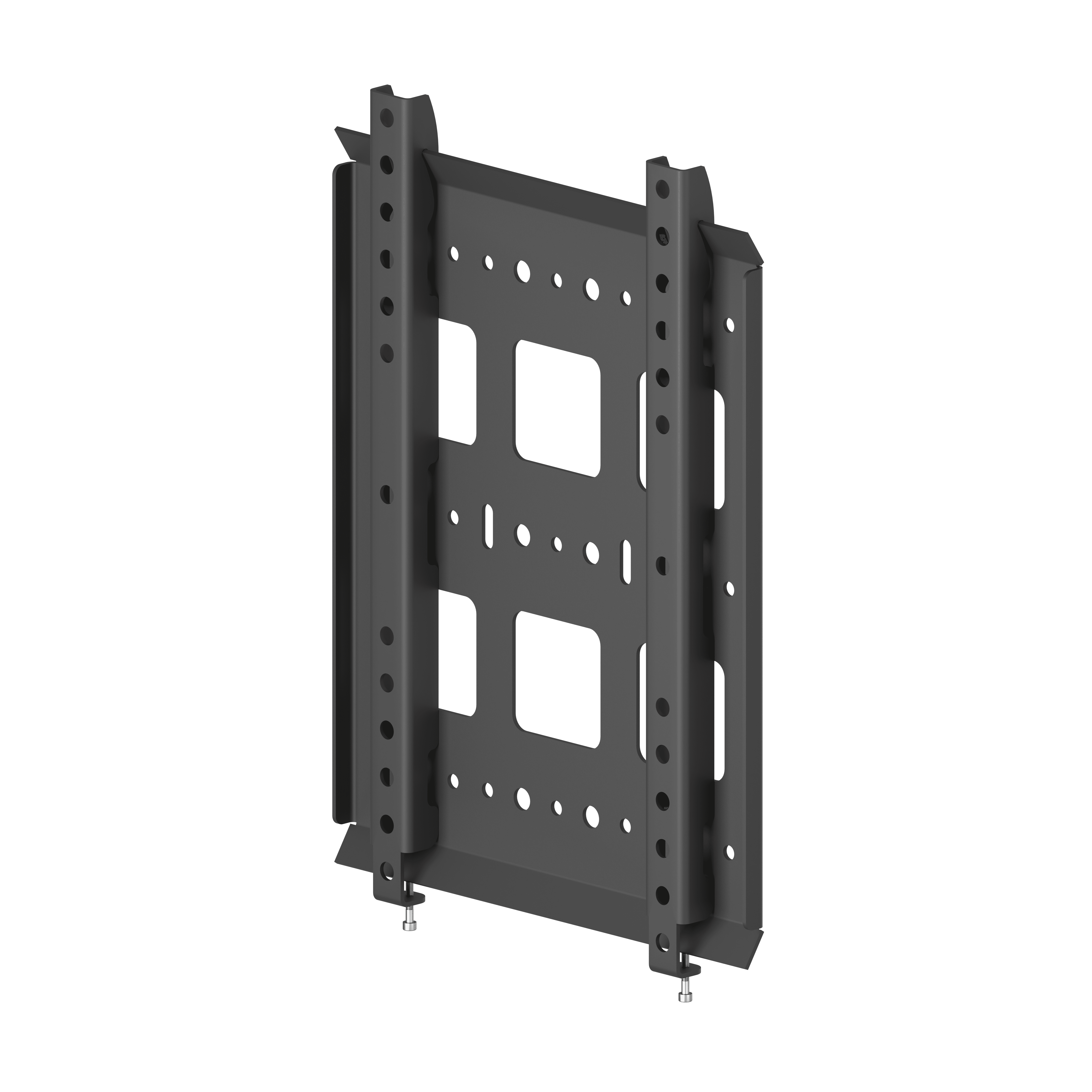 Black wall mount bracket with screw detail