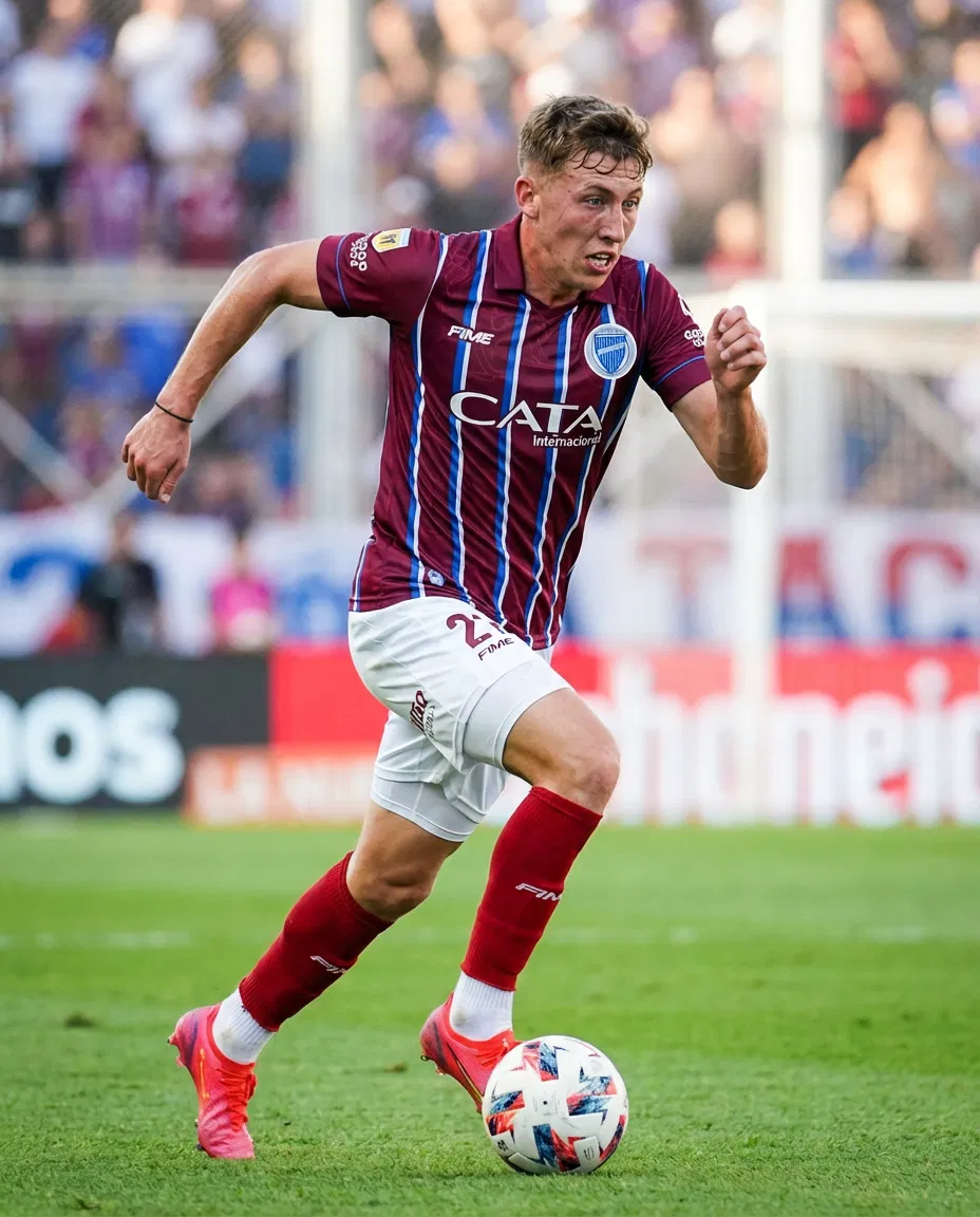 Santino Antino in action for Godoy Cruz during a match.