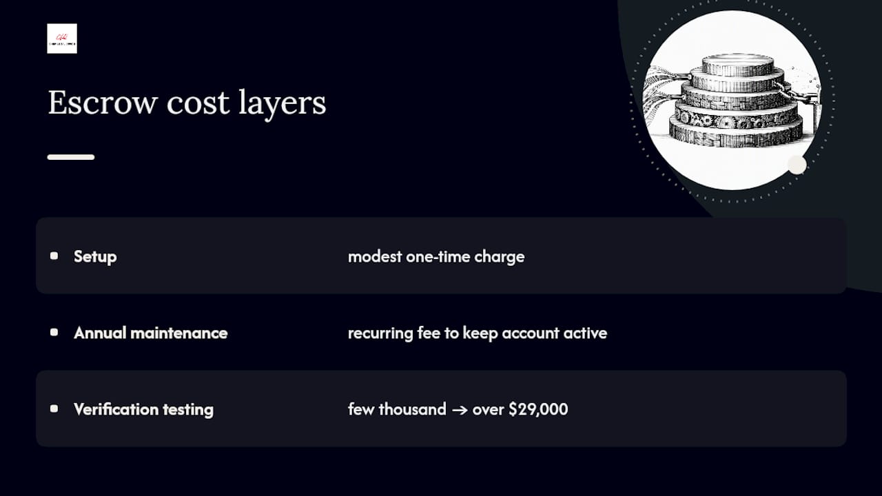 Diagram illustrating layers and cost drivers of software escrow agreements