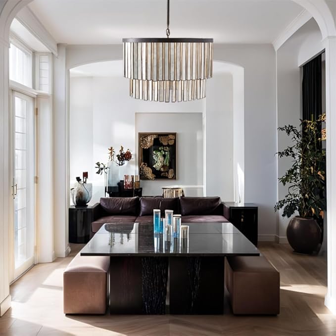 Elegant astrid capiz round chandelier with modern appeal and high-quality craftsmanship.