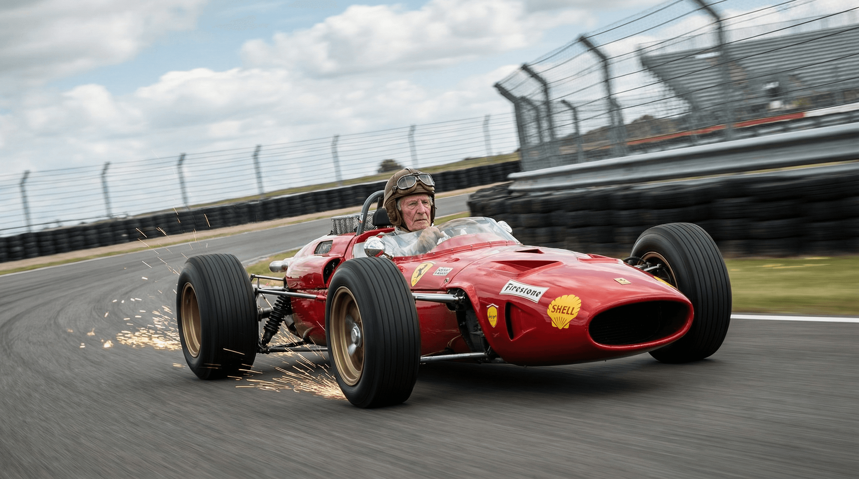 Beispiel für KI-Generiertes Fotoshooting für Fashion-Brand im Vintage Formula 1 Stil