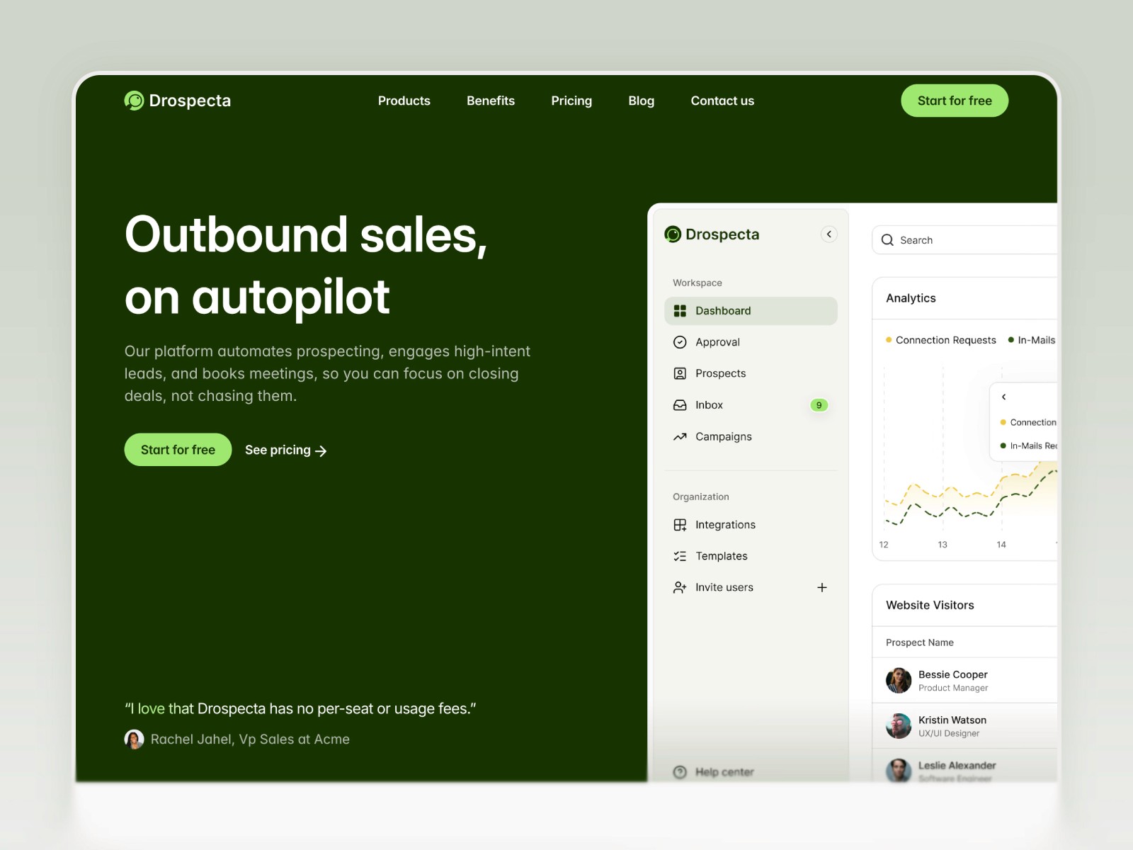 Drospecta — 极简现代 SaaS 产品官网设计灵感