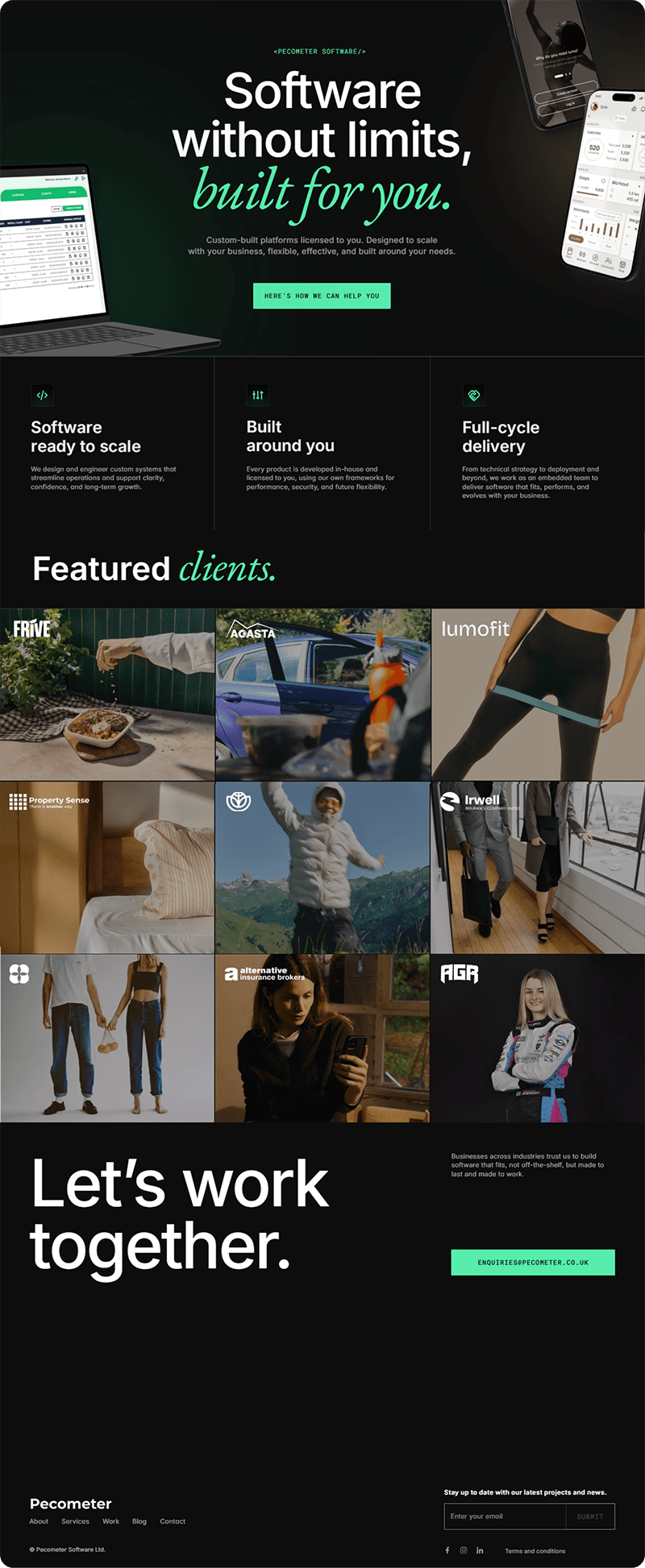 Pecometer Web Design Homepage