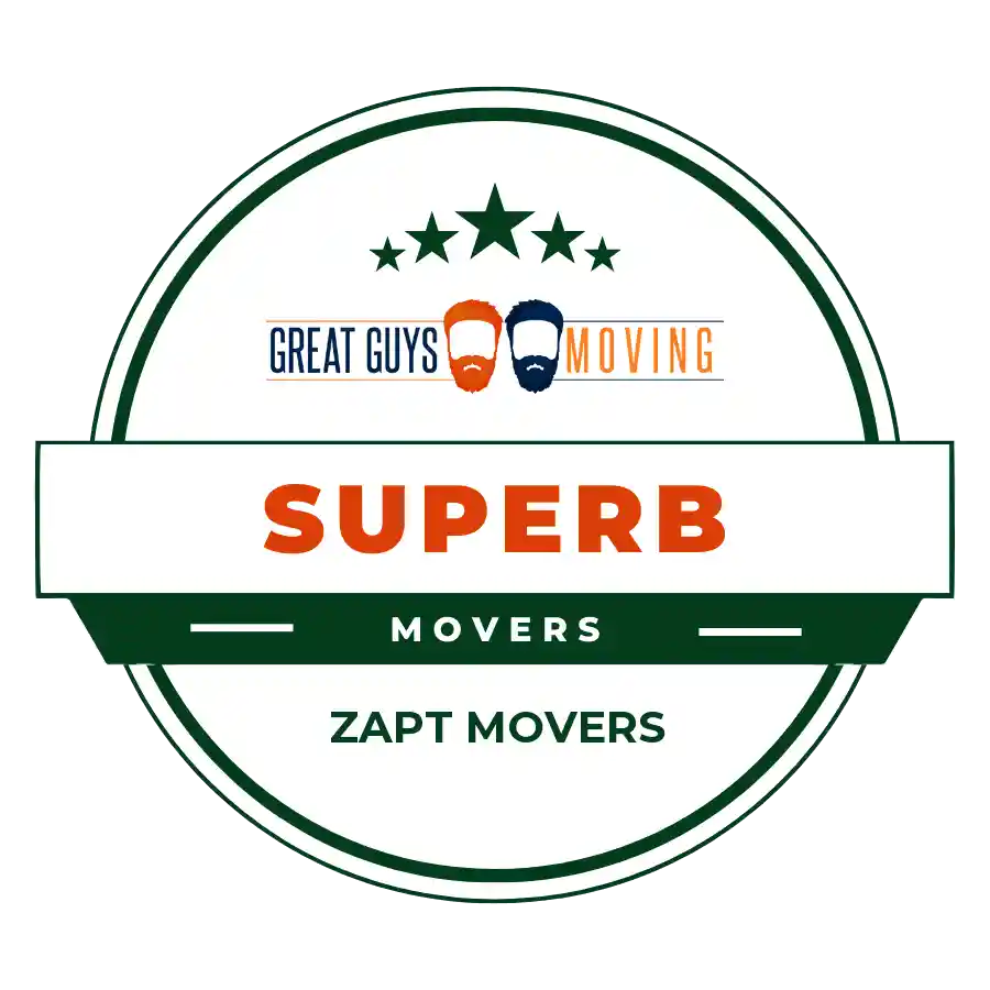 Zapt Movers Superb rating on East Movers badge