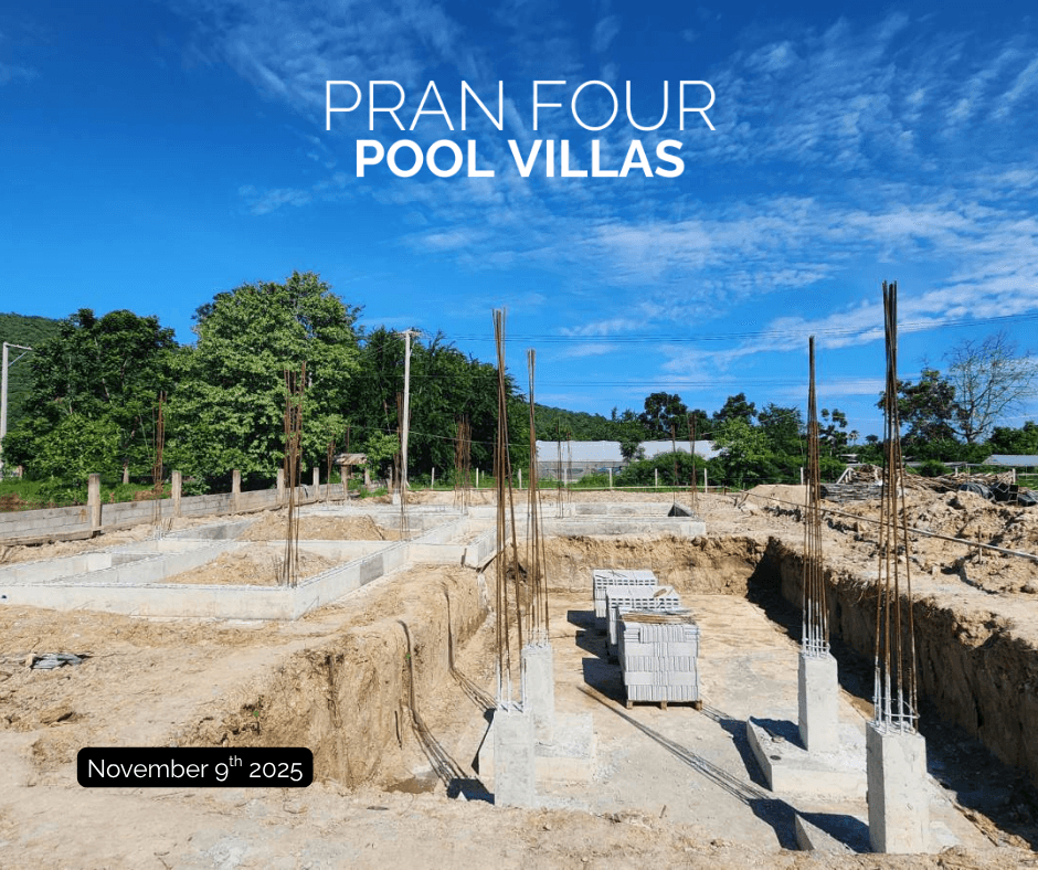 Concrete pads and column starters complete