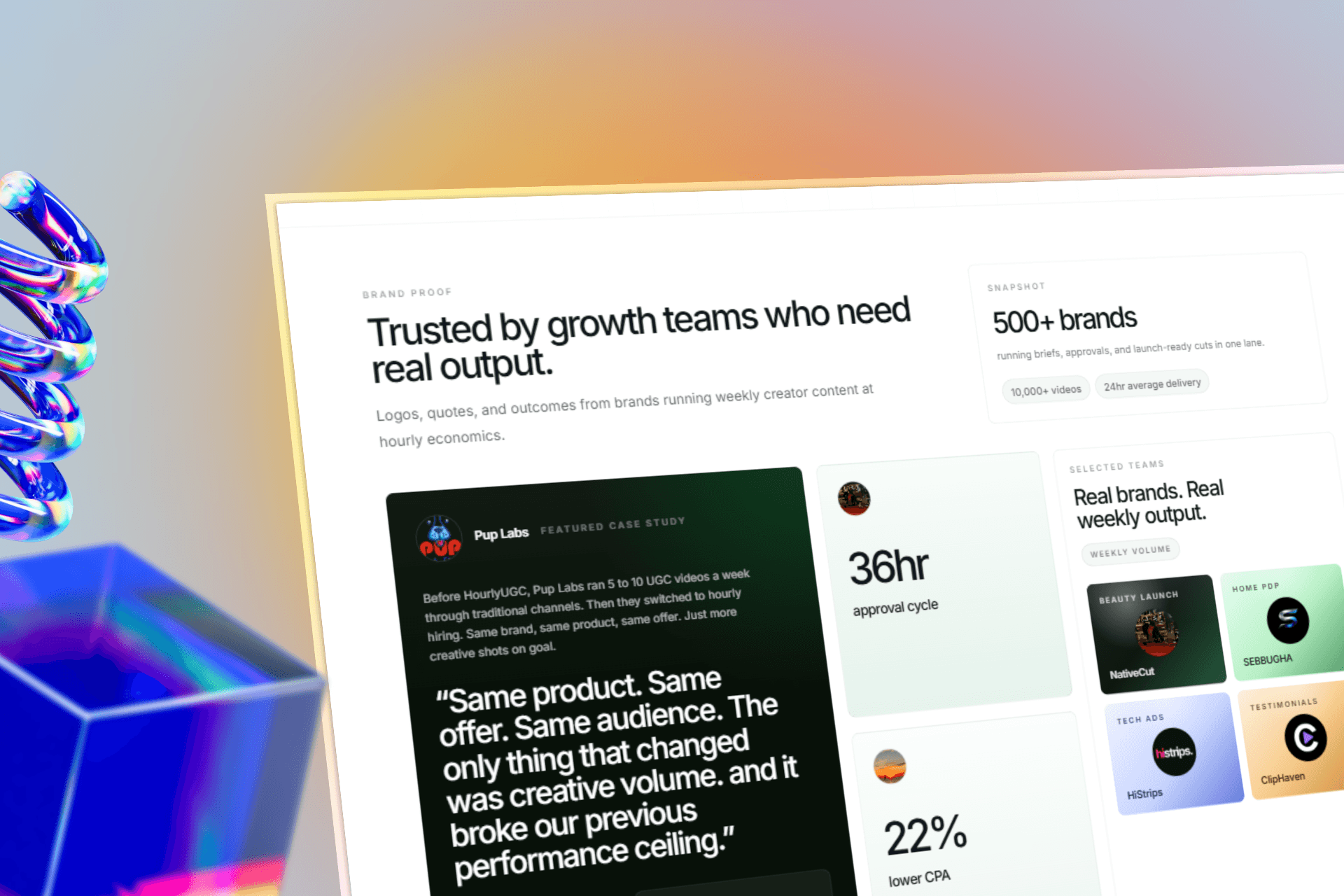 Hourly UGC website design detail