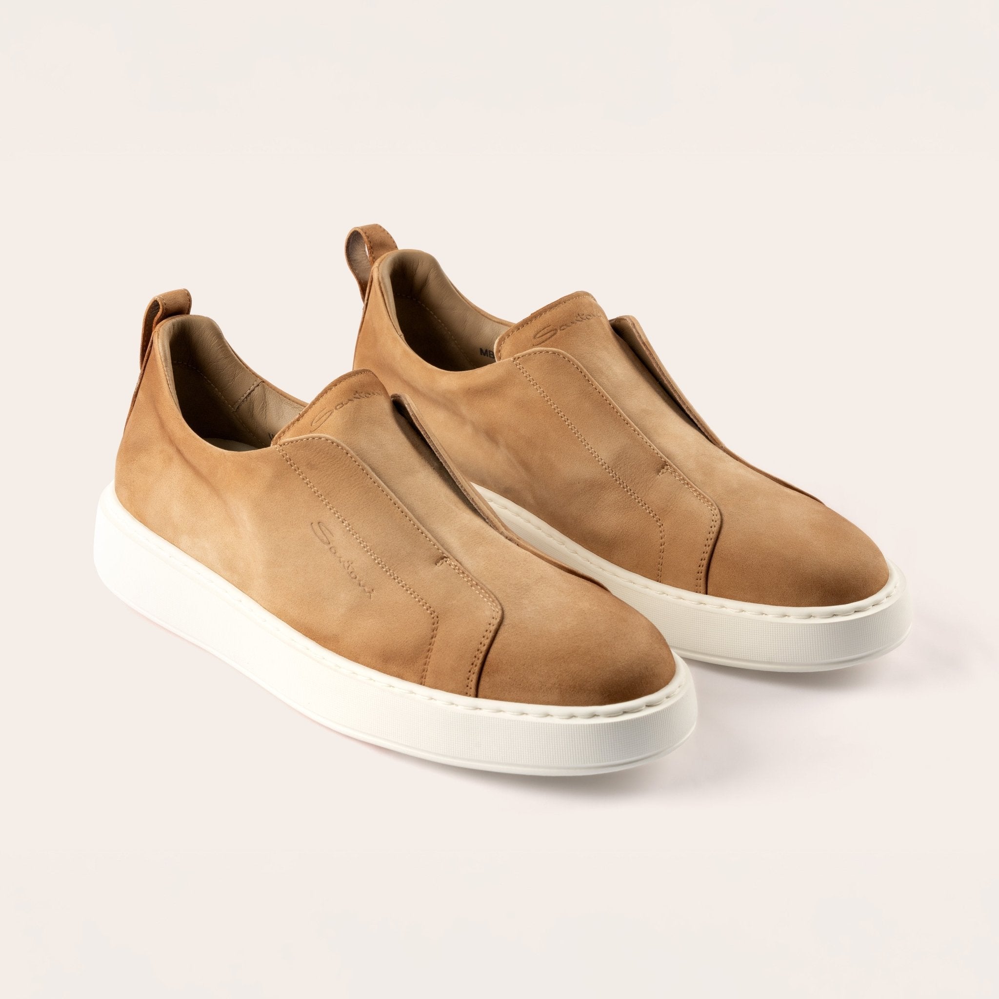 Men's beige suede slip - on sneaker - Mandelli UK