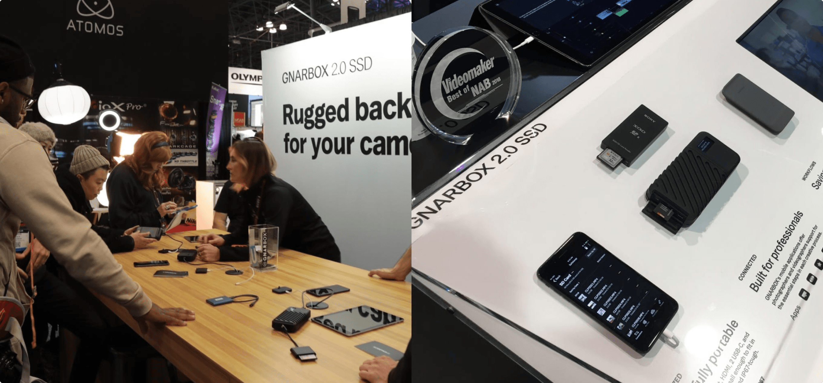 GNARBOX trade show booth presentation.