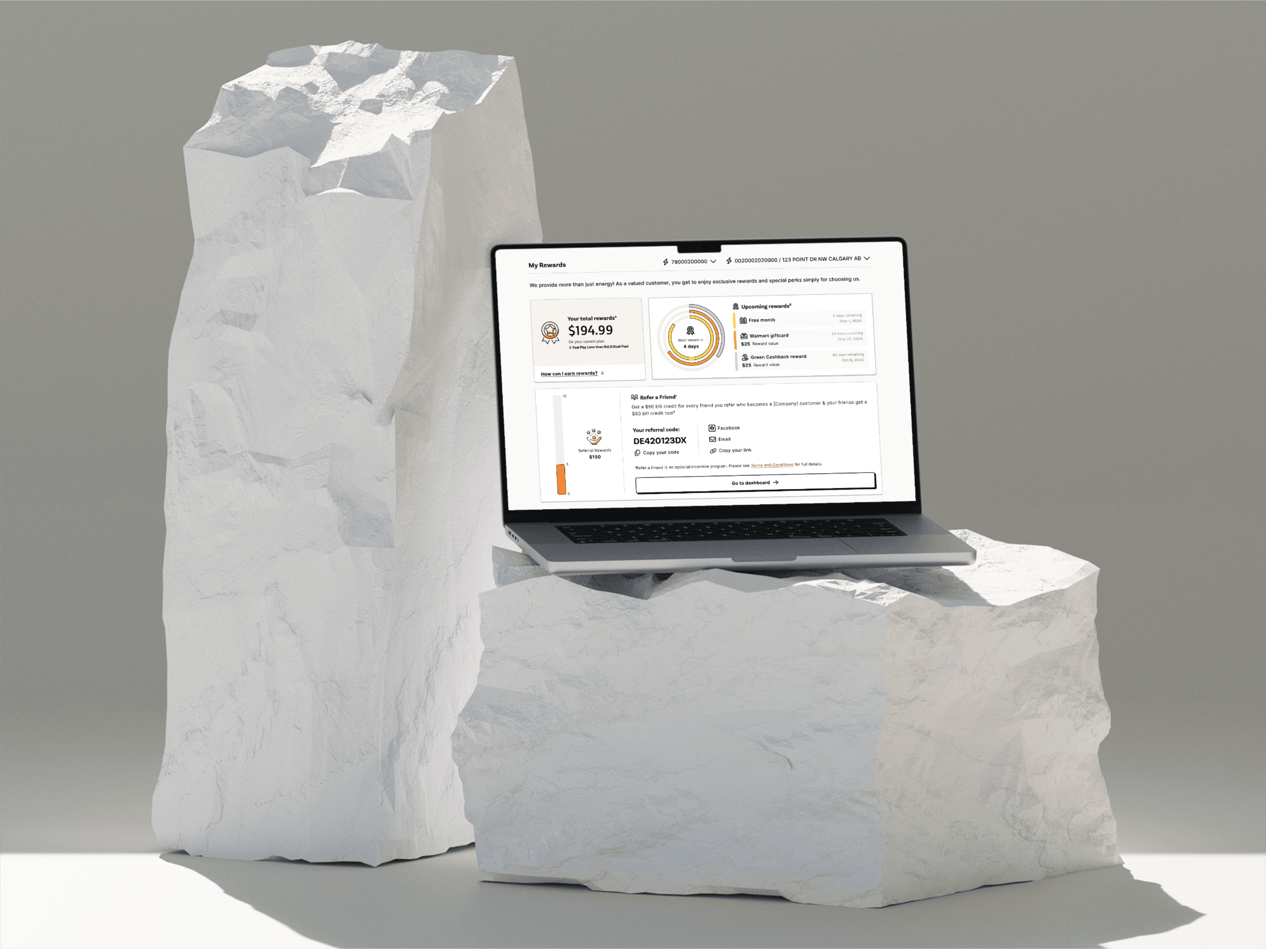 My Rewards dashboard in the new brand