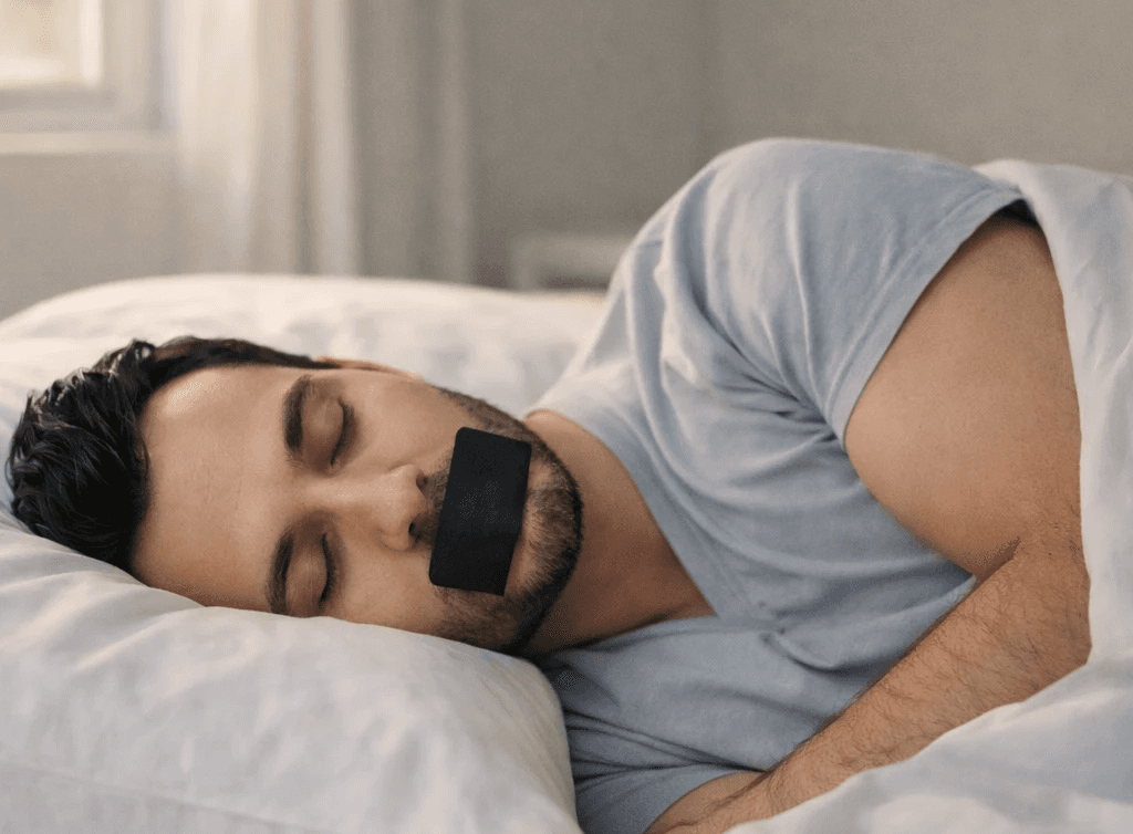 Woman sitting cross-legged on the edge of the bed in darkness