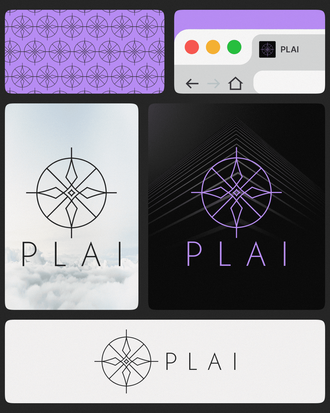 Modern architectural workspace with large floor-to-ceiling windows, surrounded by trees, and desks filled with design materials and books. Two blurred figures are walking through the space.