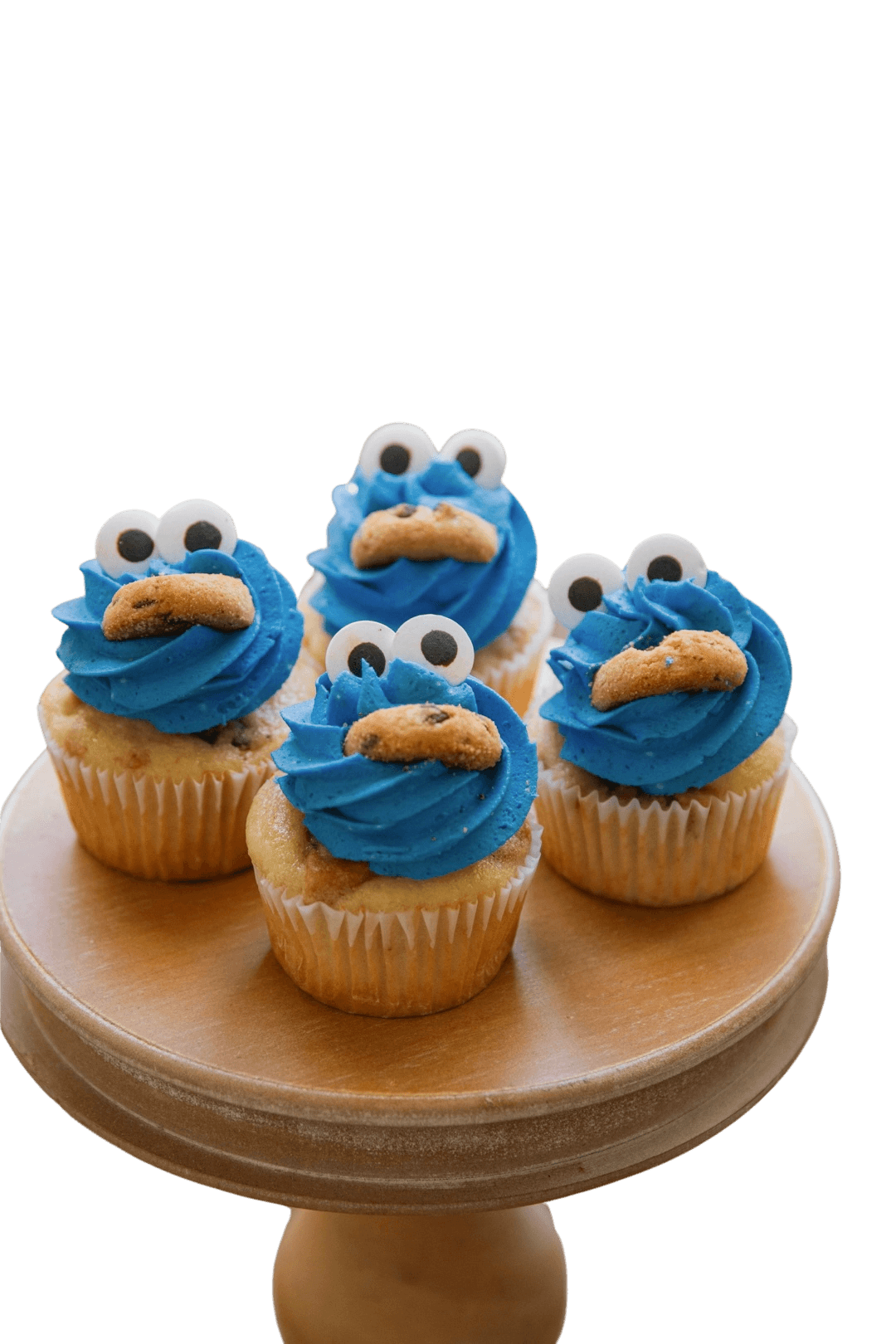 Vanilla Cookie Monster Cupcakes