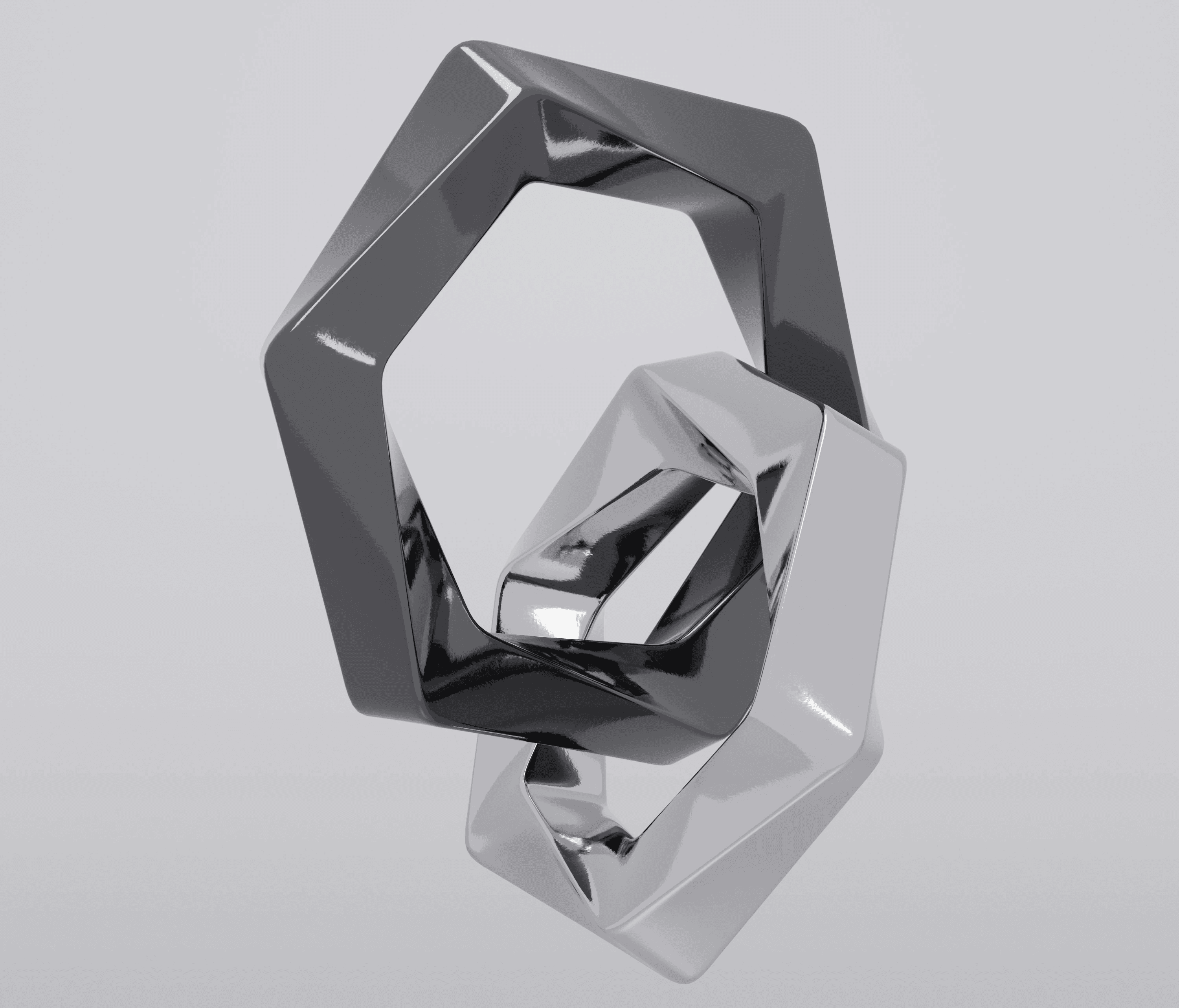 Solid chain links locked together