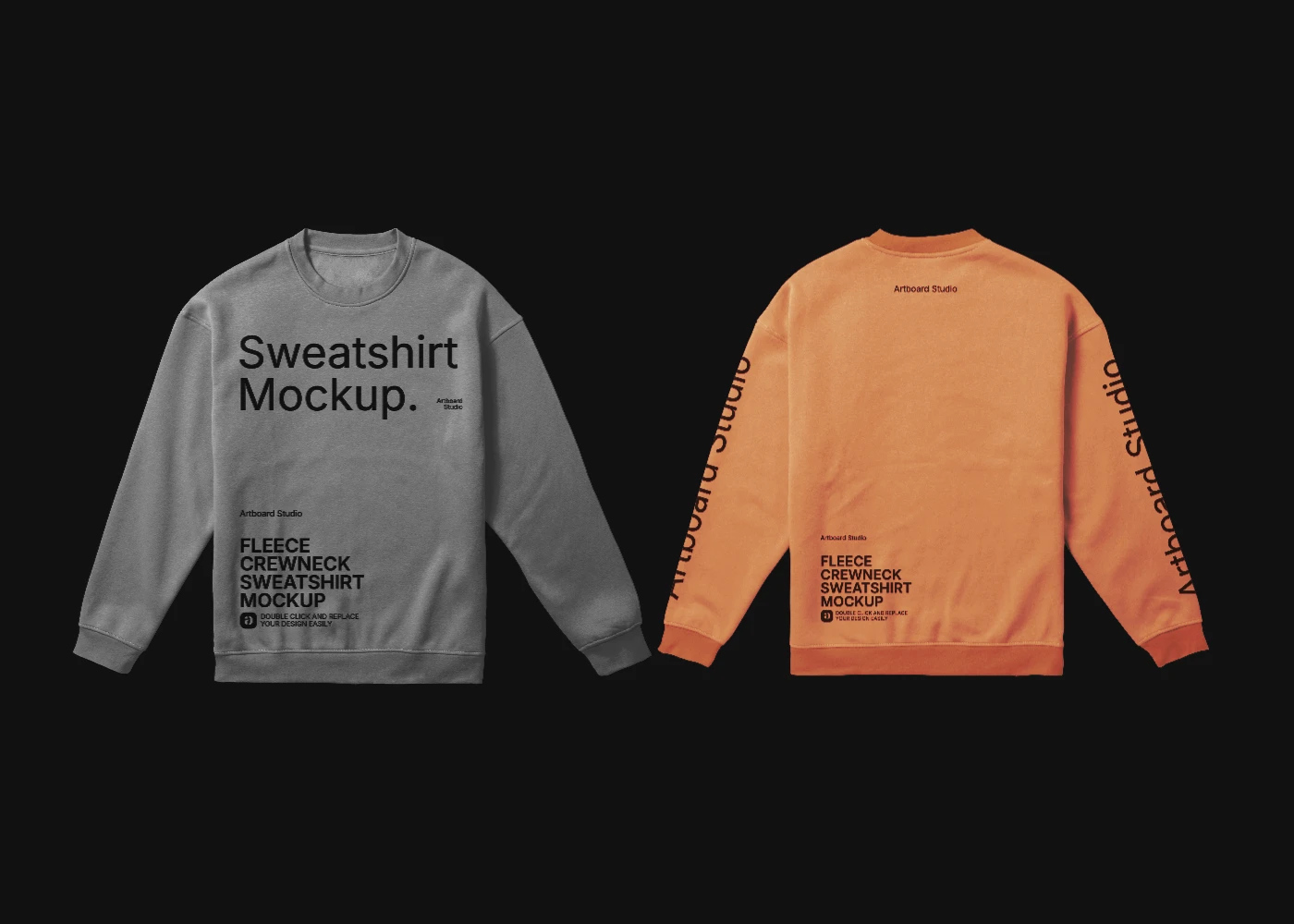 Sweatshirt mockup with back and front view