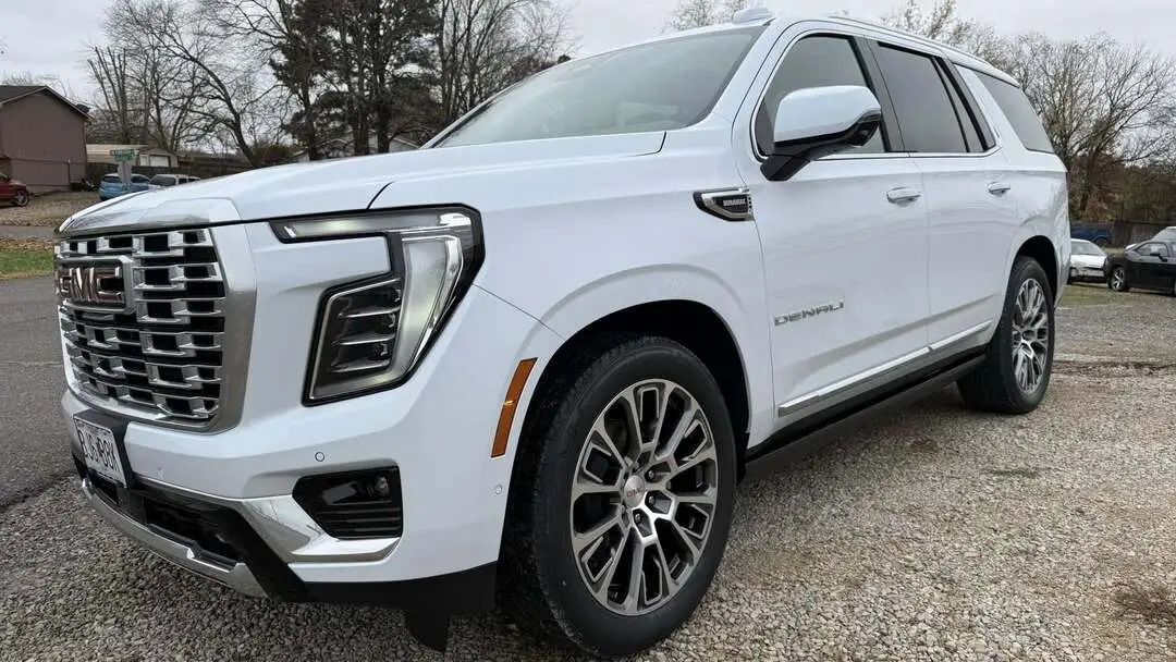 front of a white truck