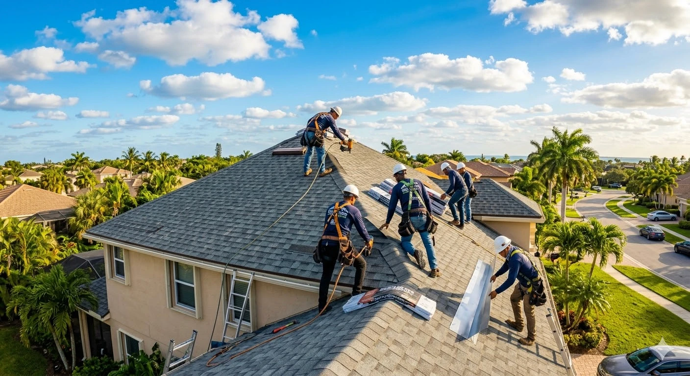 Team on Roof By Roofing Network