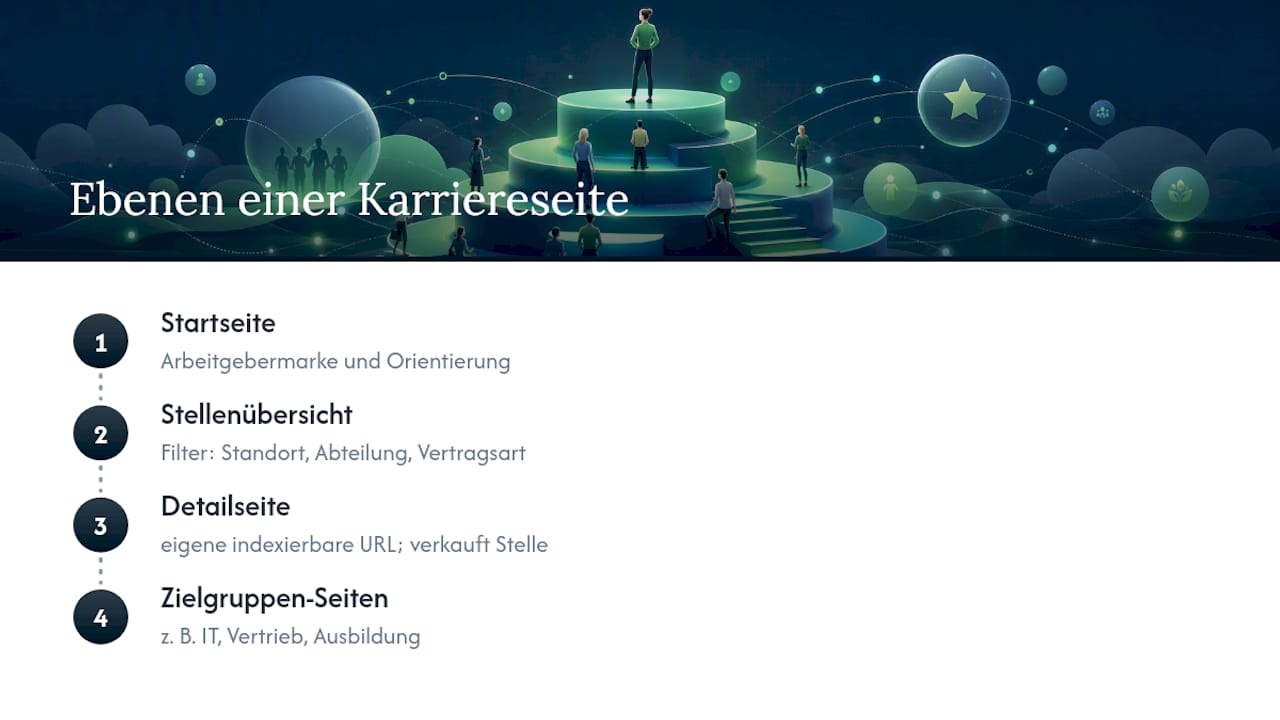 Drei Ebenen der Struktur einer Karriereseite