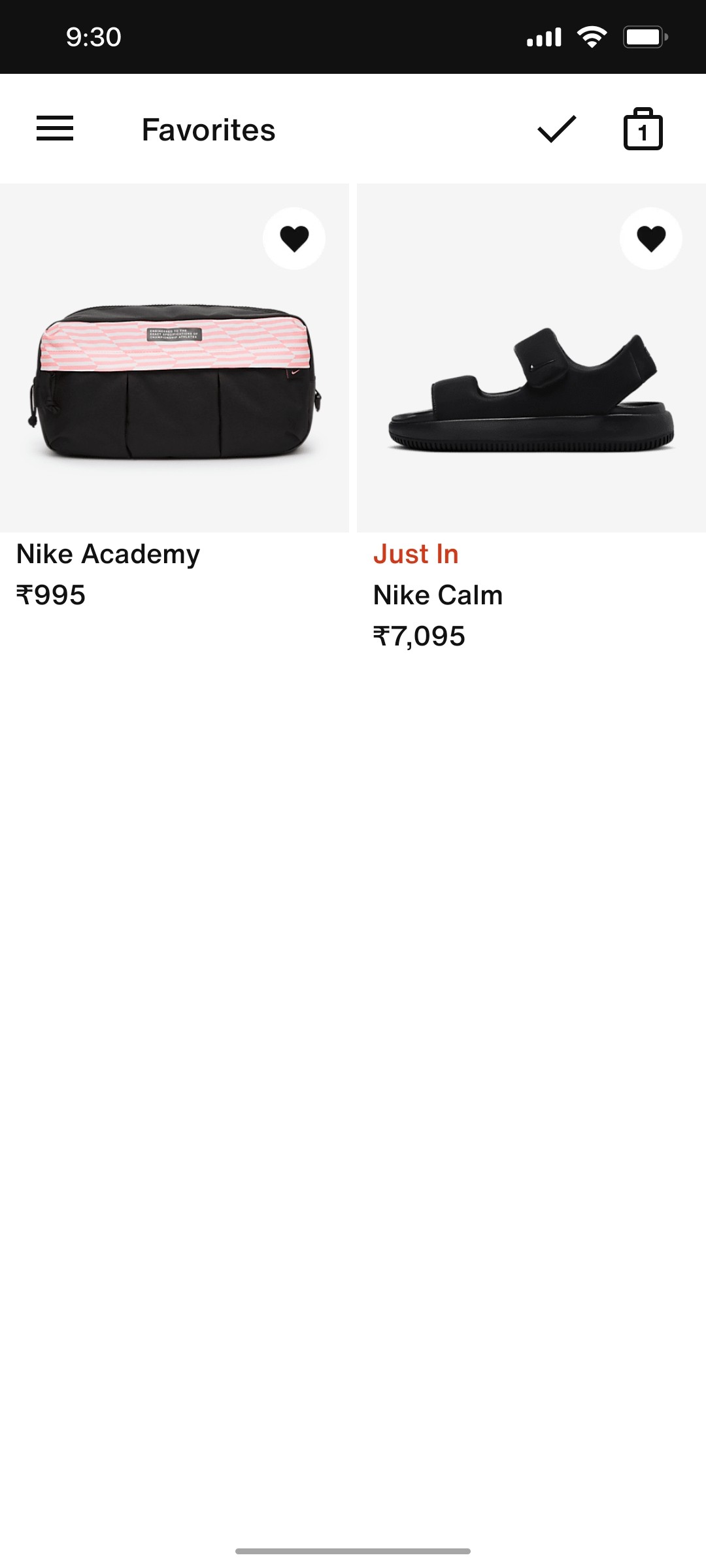 Nike App Favorite Screen 2