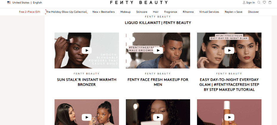 fenty beauty user generated content campaign example