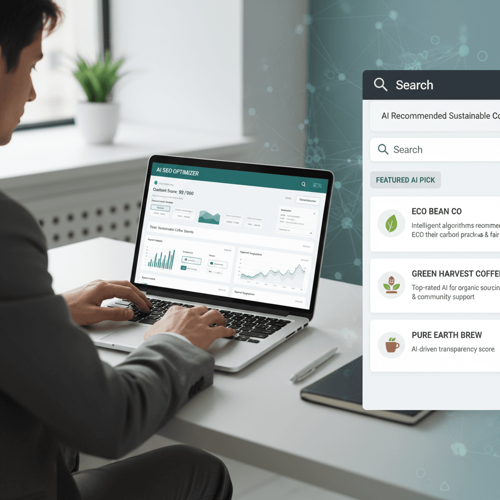 Comparison of AI SEO tools interface and AI search engine brand recommendations in 2026