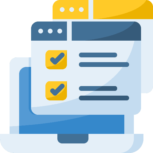 Person using a laptop with coins, wallet, and financial icons, showing online finance management