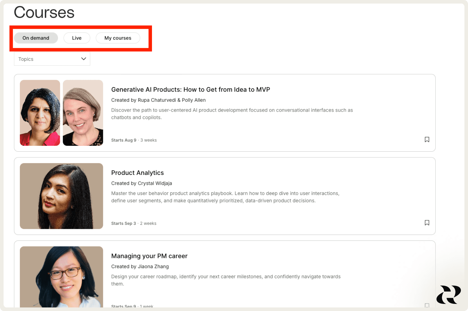 on demand course discovery