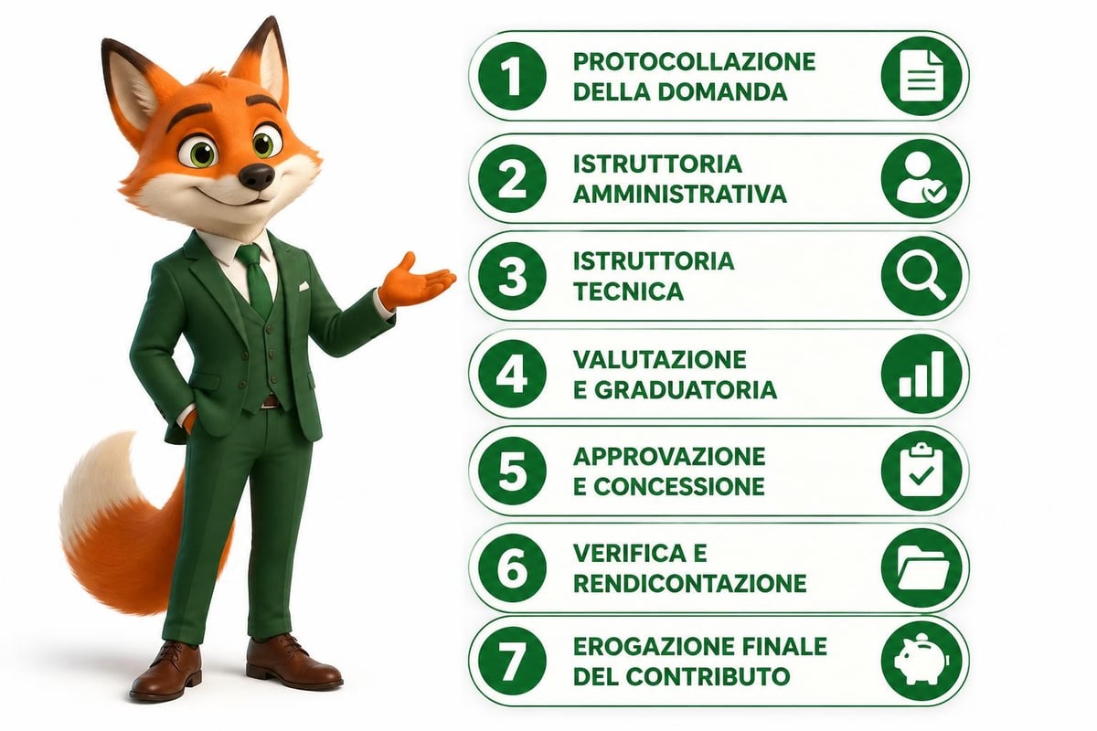 Fasi dello stato avanzamento pratica bando