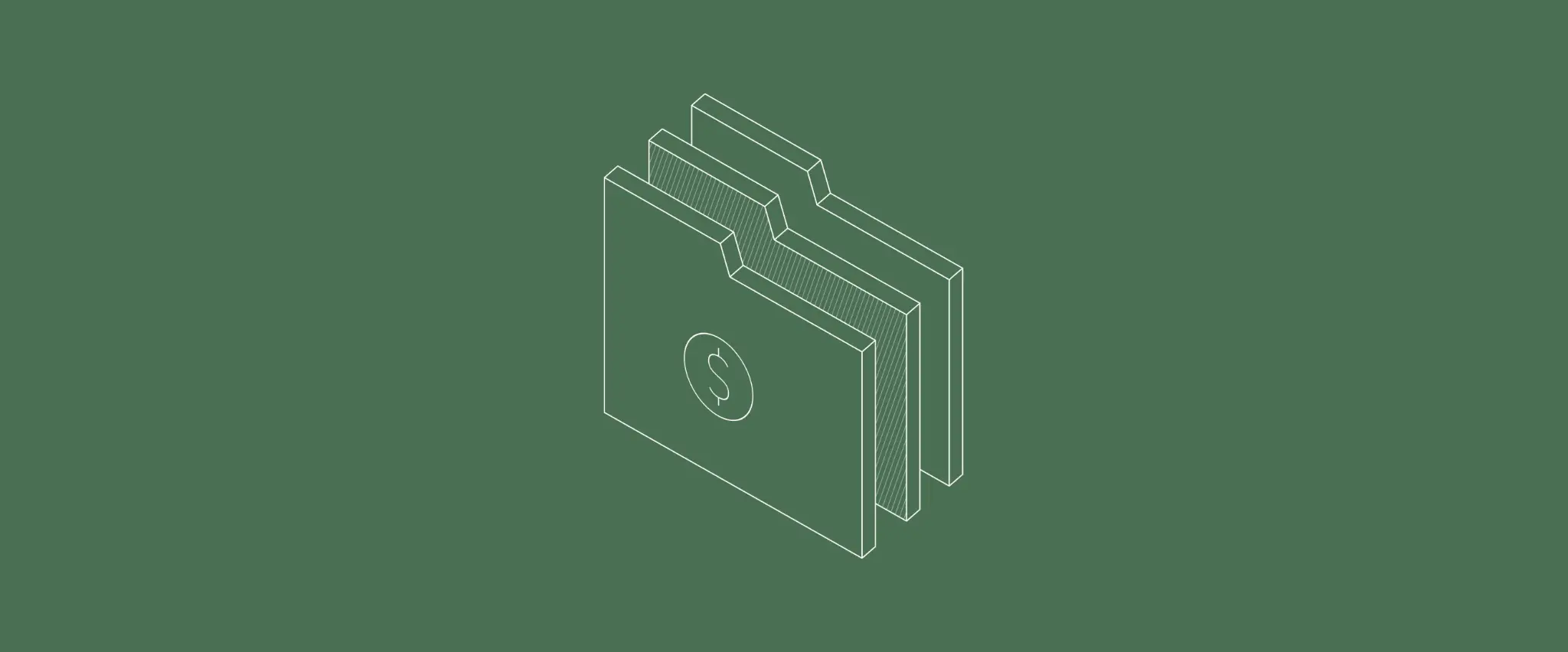 Isometric folder icon with dollar symbol