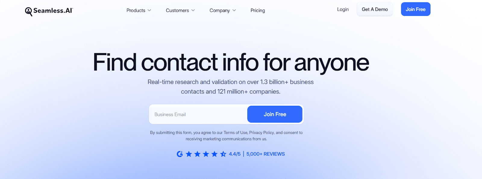 Seamless.ai homepage
