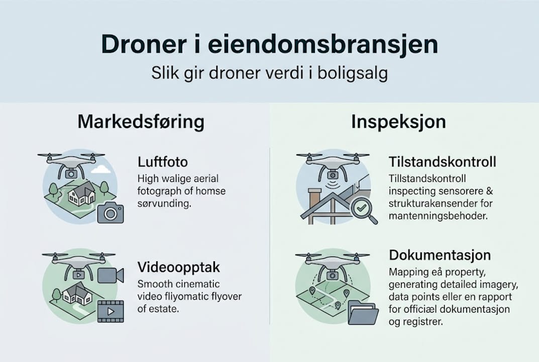 Visuell oversikt: Slik påvirker droner boligmarkedet