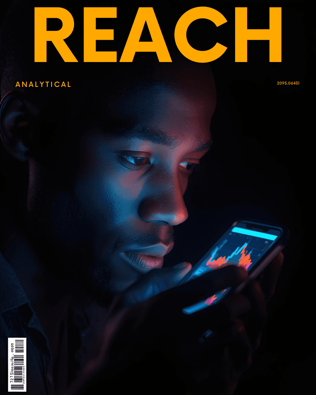 A single white daisy with a yellow center is positioned against a blue background. Behind it, bold text reads "BLOSSOM" with words "New Beginnings," "Simplicity," and "Purity" below. The design conveys freshness and hope.