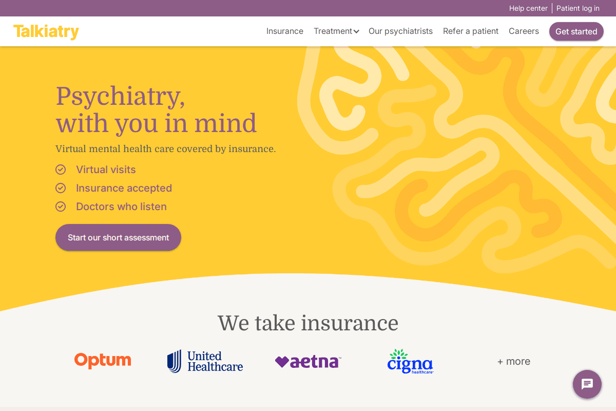 Talkiatry Website Interface