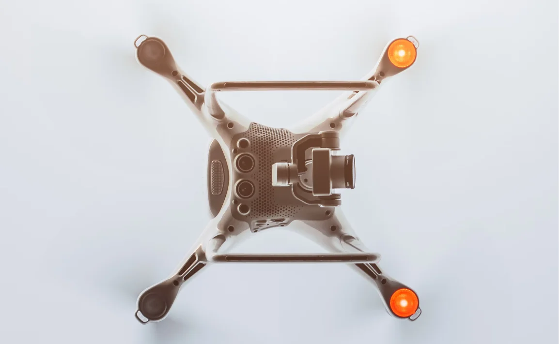 Agricultural drone technology closeup
