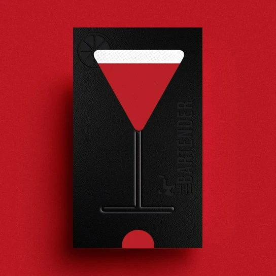 a mockup for invitation with glass cutout black and red.