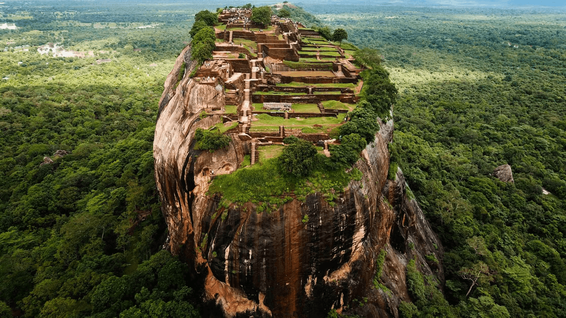 This image shows Sigiriya, also known as the Lion Rock