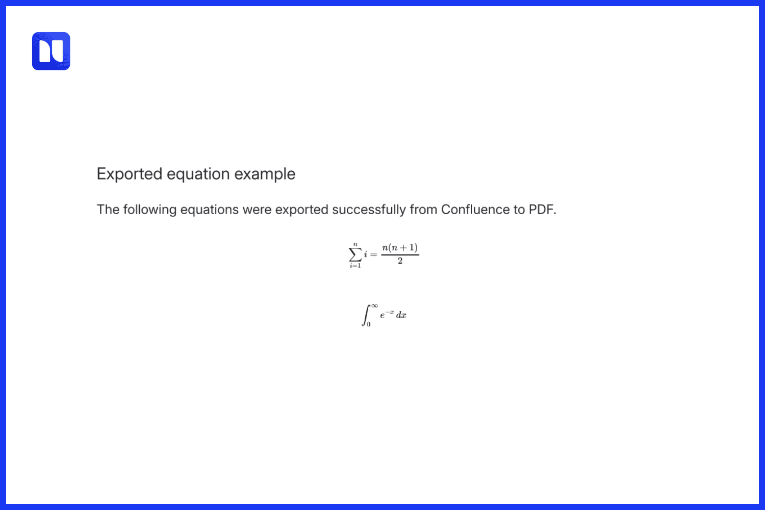 math equation examples in Confluence
