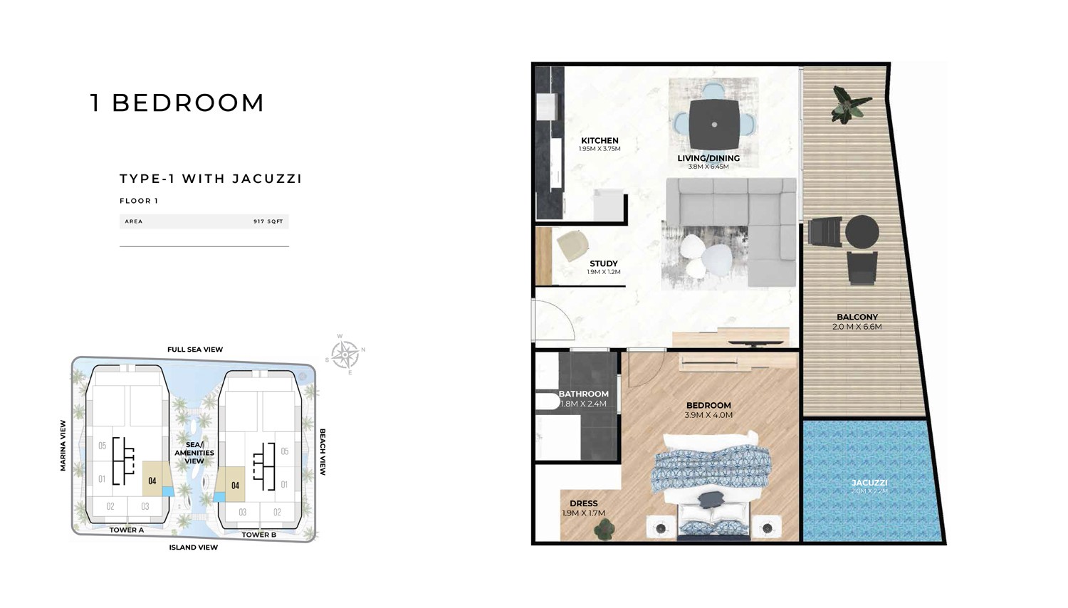 Floor Plan - 1 Bedroom Apartment