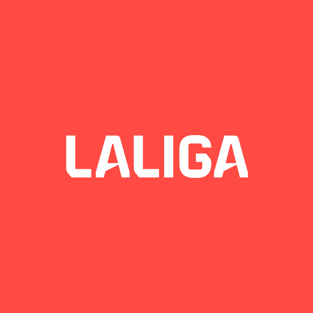 The LaLiga logo in white on a red background.