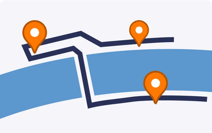 Schaubild für "Intuitive Navigation", Illustration einer Stadtkarte