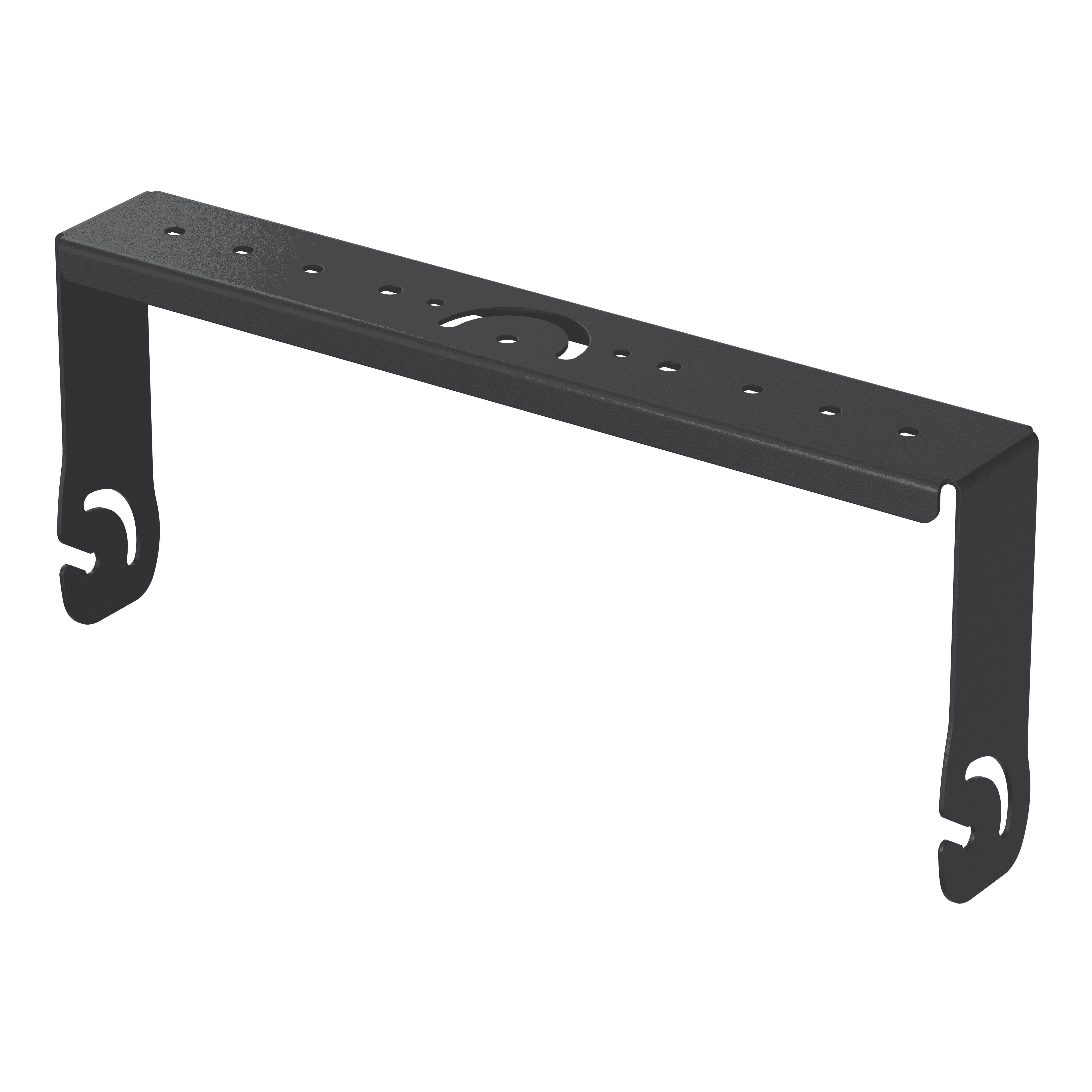 Bracket with curved mounting ends and holes